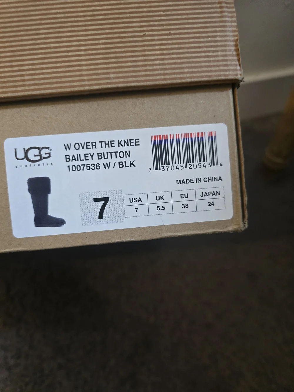 UGG Black Over-The-Knee Boots with Shearling Cuff
